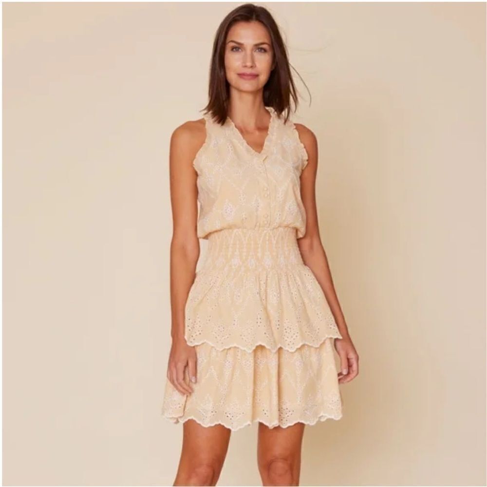 Revolve ModaPosa Bautista Racer Back Eyelet Ruffle Mini Dress